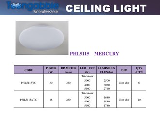 Mercury LED Oyster Tri-Colour